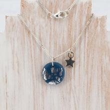 Load image into Gallery viewer, Blue and silver charm necklace