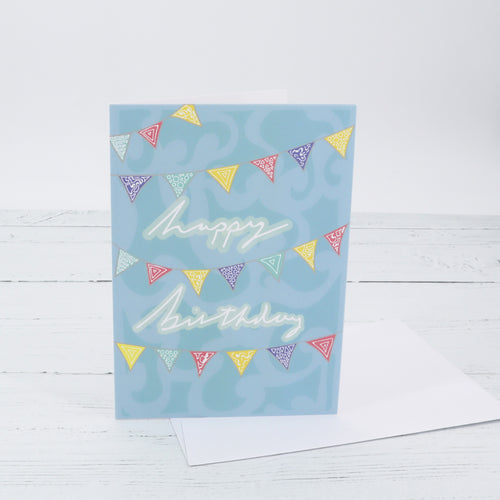 Happy Birthday bunting greetings card